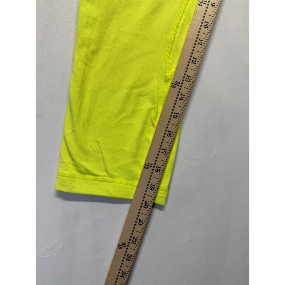 Lululemon Align High Rise Cropped Leggings Womens 12 Neon Yellow Yoga Athleisure - Picture 3 of 8
